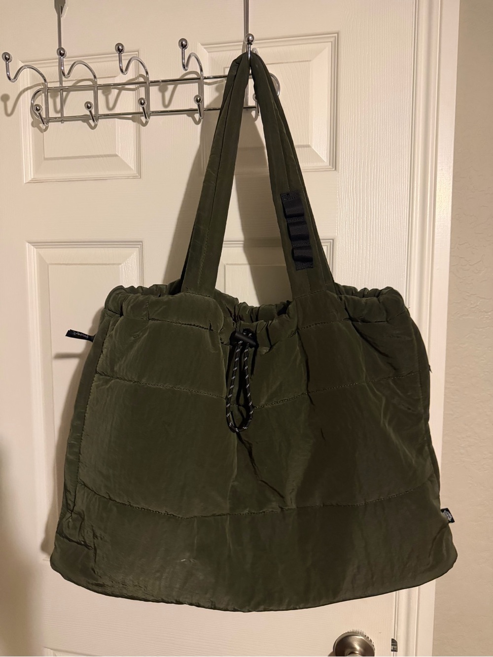 Free People Quilted Tote Bag in Olive Green - Women's Shoulder Bag